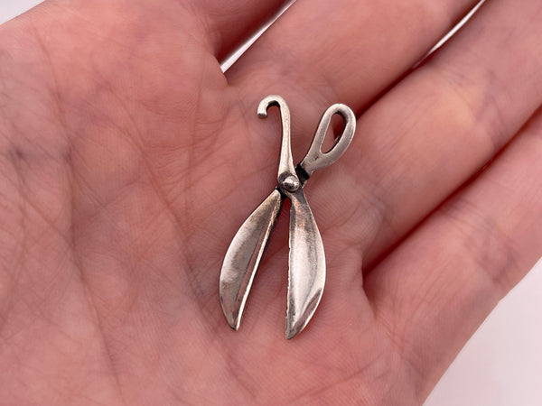 sterling silver movable garden shears pendant
