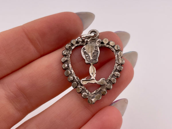 sterling silver Tweety heart pendant