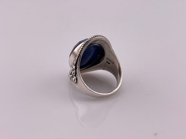 size 5 sterling silver faceted lapis ring