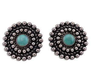 sterling silver turquoise screw-back earrings