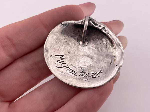 sterling silver Mignon Faget artisan quahog clam shell pendant