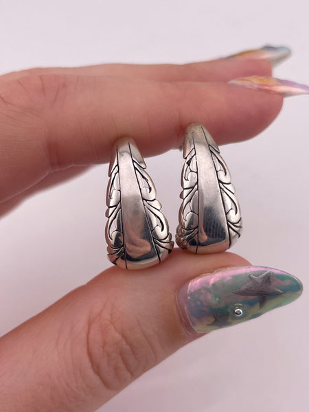 sterling silver synthetic turquoise hook dangle earrings