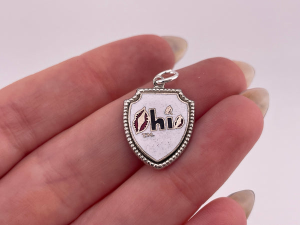 sterling silver Ohio souvenir resin pendant
