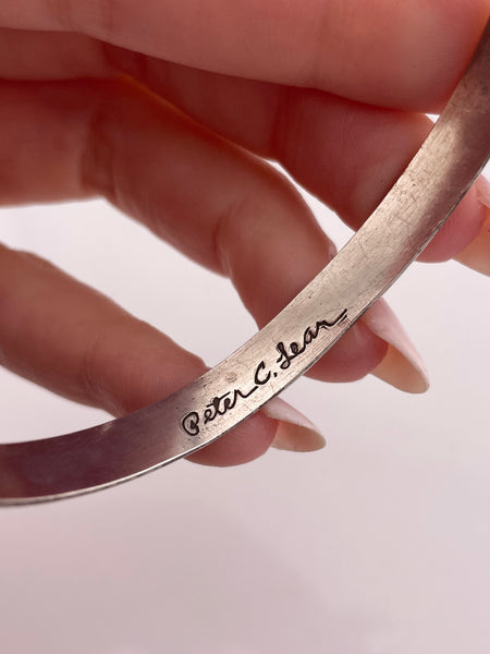 sterling silver artisan bangle bracelet