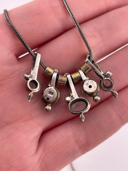 sterling silver & gold wash 16" pearl moonstone necklace