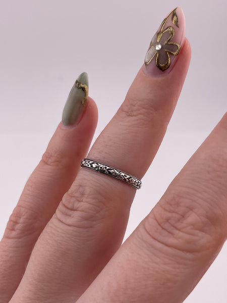 size 5 sterling silver Uncas orange blossom band ring