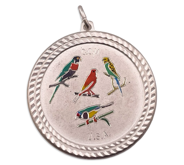 sterling silver birds matte finish pendant ***Engraved***
