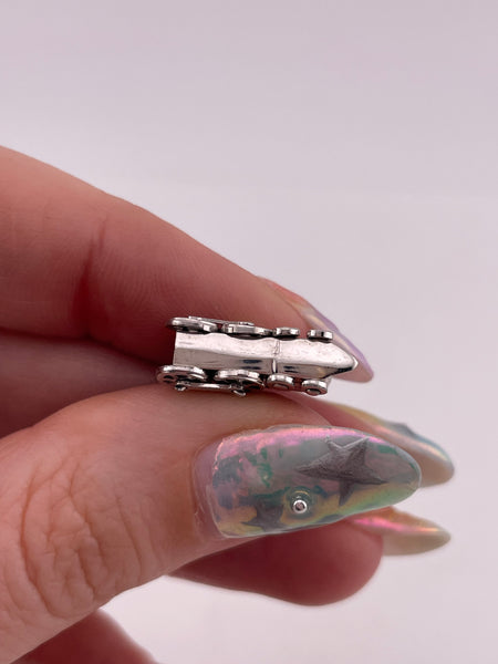 sterling silver train charm pendant