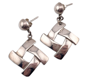 sterling silver stoneless post dangle earrings