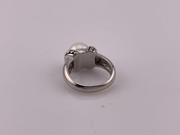 size 5 sterling silver synthetic pearl ring