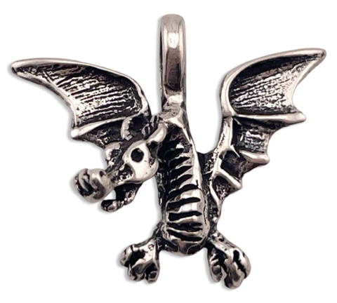 sterling silver dragon wings up pendant