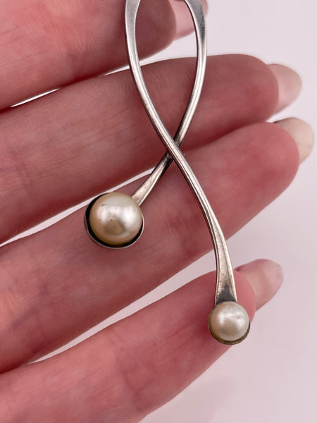 sterling silver synthetic plastic pearl pendant