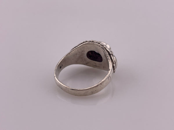 size 7.5 sterling silver very worn faceted amethyst ring