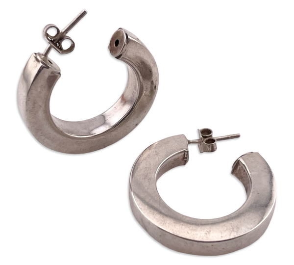 sterling silver 1" partial hoop earrings