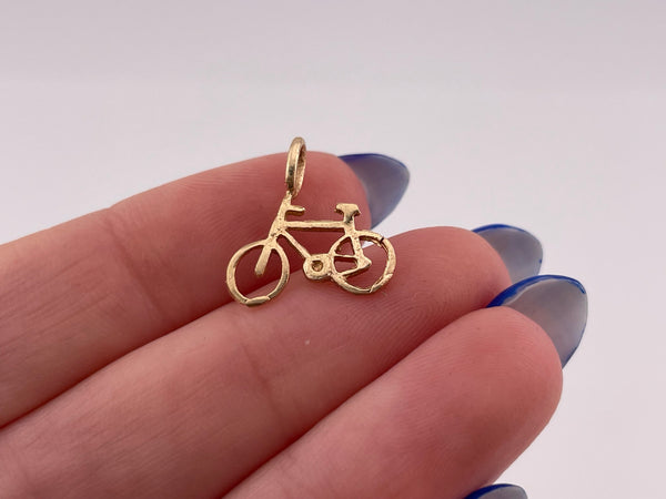14k gold bicycle bike charm pendant **AS IS**