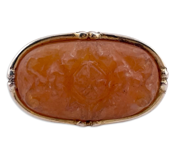 size 6.25 sterling silver carved carnelian ring