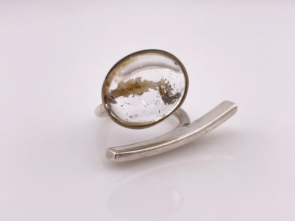 size 10.5 sterling silver artisan golden rod rutilated quartz ring