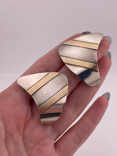 sterling silver stoneless earrings ***Gold Posts***