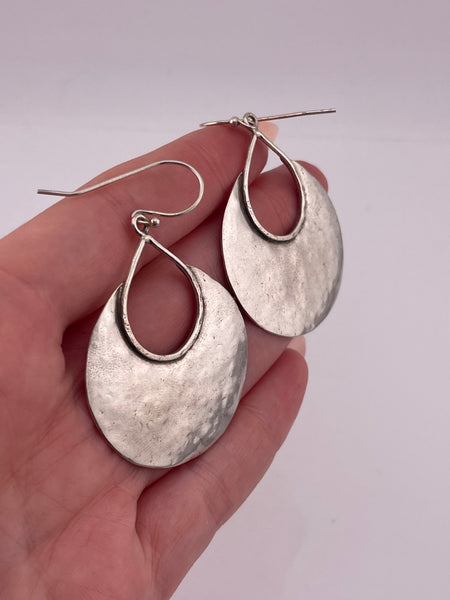 sterling silver Silpada stoneless hammered dangle earrings
