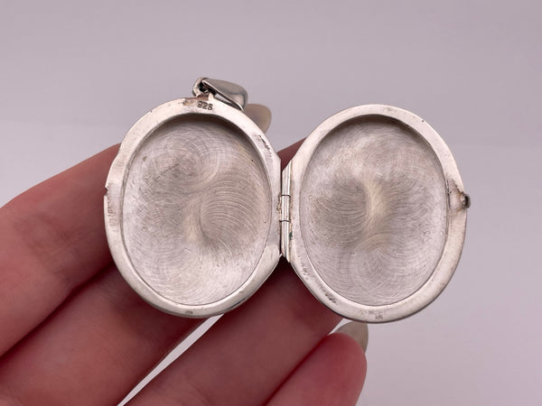 sterling silver oval locket pendant