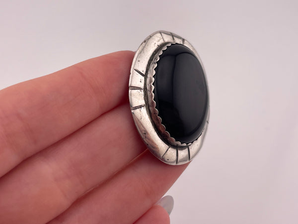 sterling silver onyx pendant