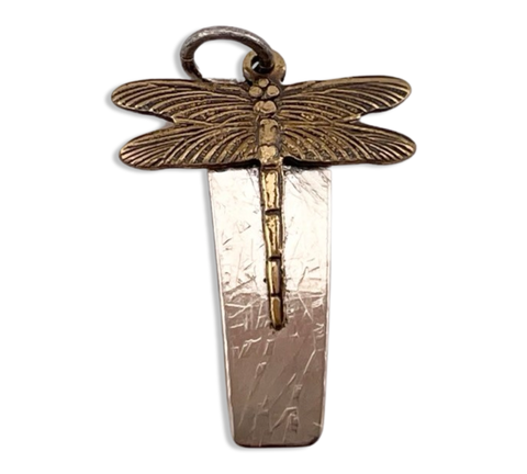 sterling silver & brass dragonfly pendant