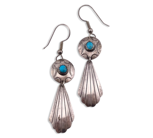 sterling silver turquoise dangle earrings *non-sterling hooks*