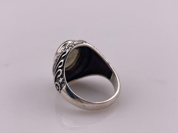 size 8.25 sterling silver oval labradorite star ring