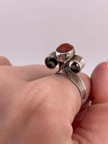 size 9.5 sterling silver carnelian ring