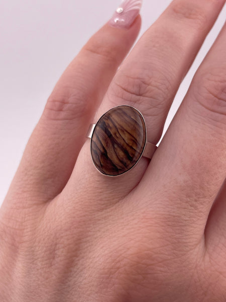 size 7 sterling silver jasper ring