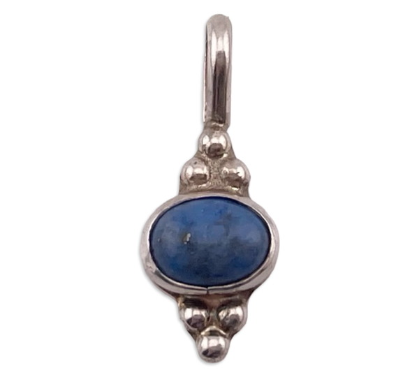 sterling silver denim lapis pendant