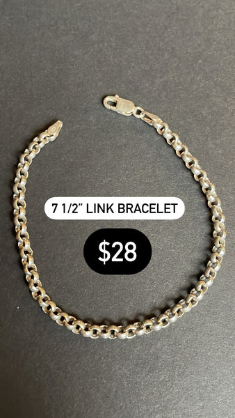 RESERVED PRIVATE LISTING -- sterling silver chain link bracelet