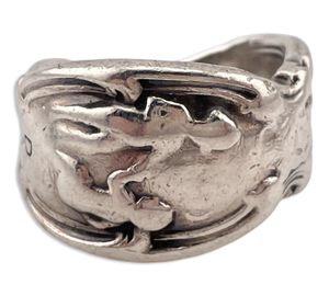 size 6.5 sterling silver 'D.C.S.' initials spoon ring ***AS IS***