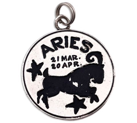 sterling silver Aries zodiac sign pendant