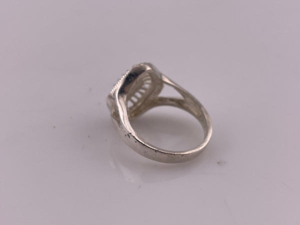 size 7.5 sterling silver marcasite rhinestone ring