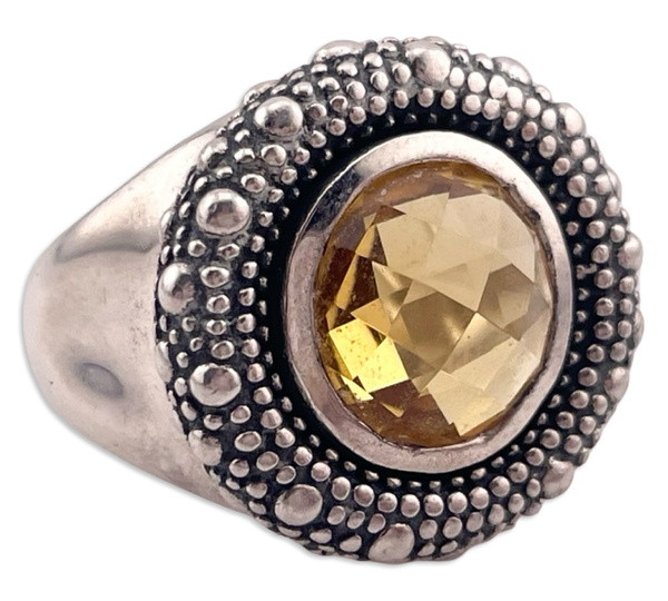 size 5 sterling silver Michael Dawkins faceted citrine ring