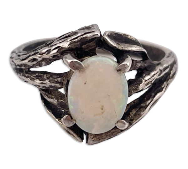 size 5.75 sterling silver opal ring