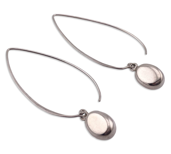 sterling silver Silpada stoneless threader oval charm dangle earrings