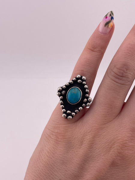 size 4.75 sterling silver turquoise ring