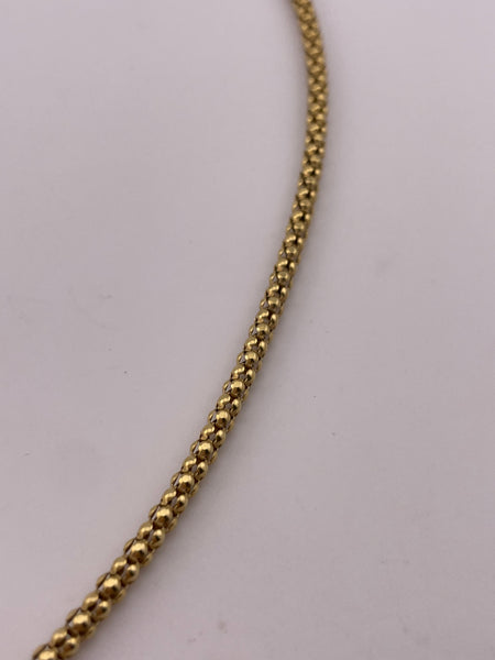 sterling silver gold plated 22 1/4" mesh barrel chain necklace