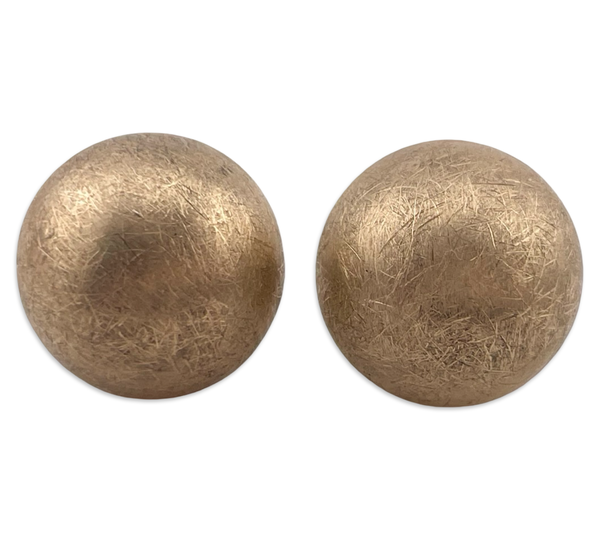 sterling silver gold wash Dyadema brushed matte finish dome omega-back earrings