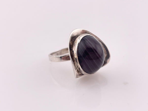size 6.5 sterling silver modernist agate ring