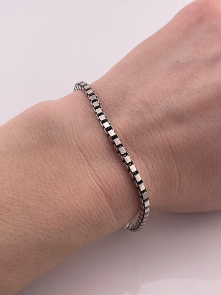 sterling silver 8 1/8" box chain link bracelet