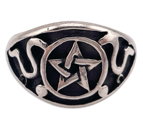 size 11.25 sterling silver pentagram pentacle star ring