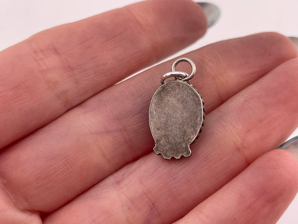 sterling silver small turquoise pendant