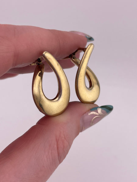 sterling silver gold plated U shaped earrings **AS IS**