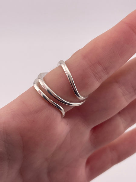 size 7.25 sterling silver cut-out ring