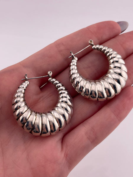sterling silver shrimp hoop earrings