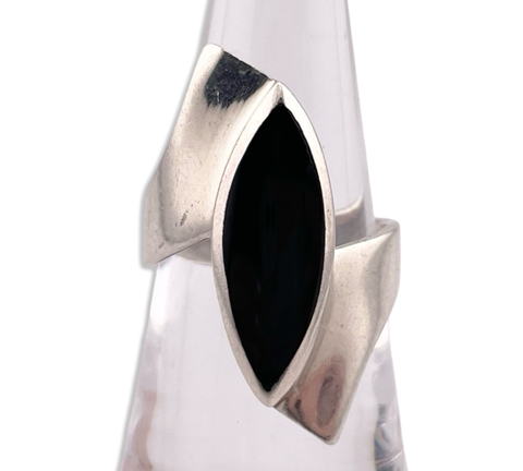 sterling silver synthetic onyx ring - choose size
