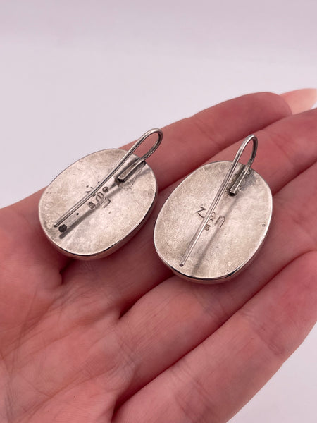 sterling silver artisan agate dangle earrings
